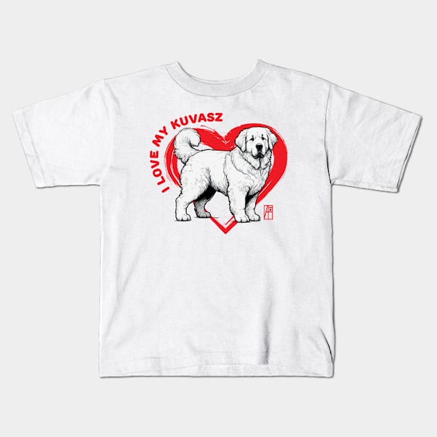 I Love My Kuvasz - I Love my dog - Protective dog Kids T-Shirt by ArtProjectShop